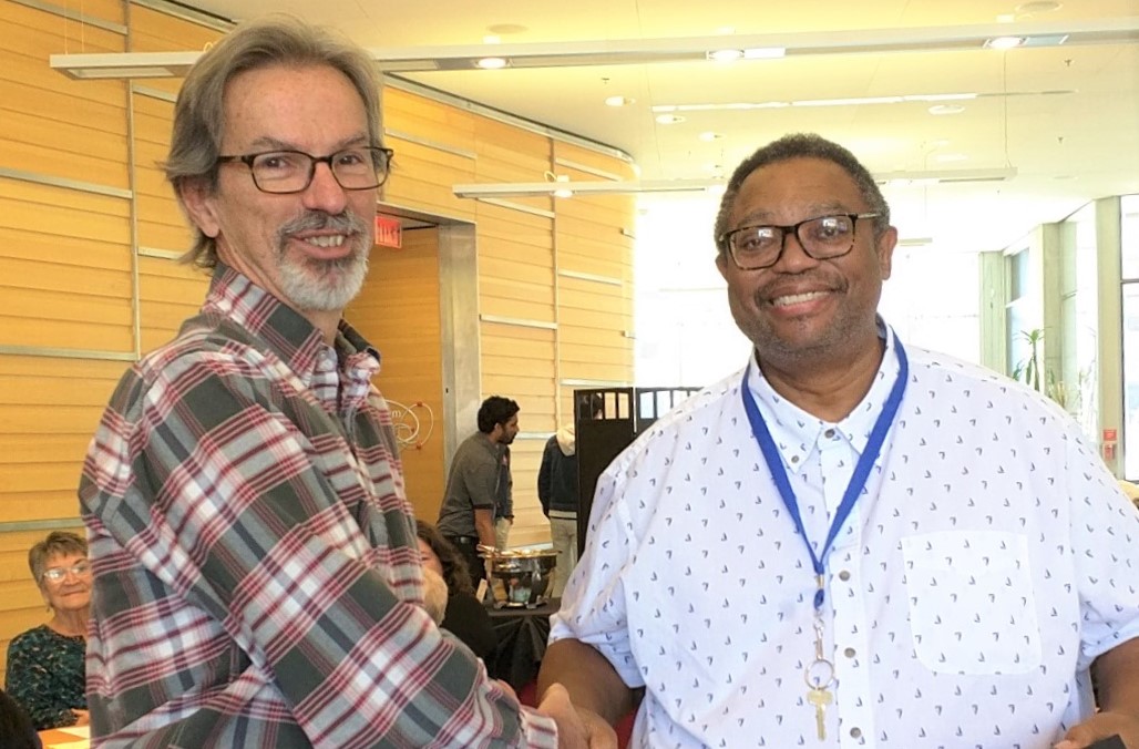 Steve Rolston and Jesse Anderson at the 2018 staff awards.