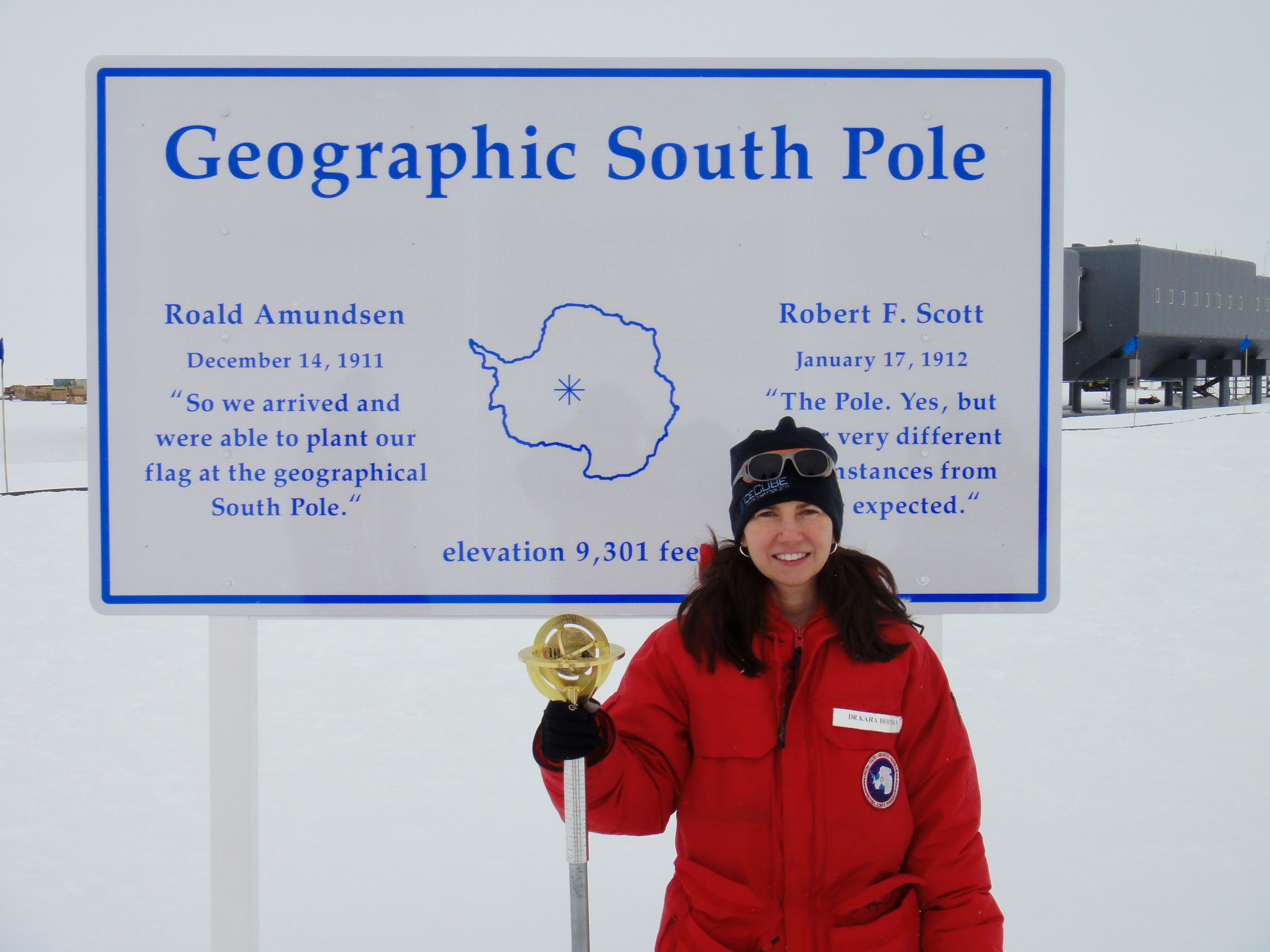 Kara Hoffman at the South Pole. Photo courtesy of same.