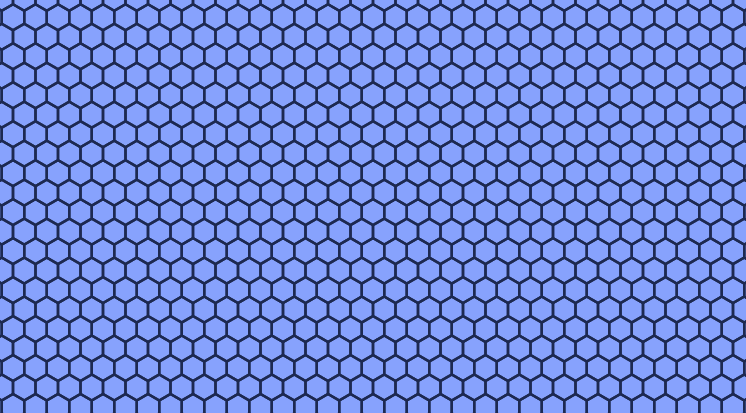 In a sheet of graphene, a carbon atom sits at the corner of each hexagon. (Credit: Paul Chaikin with modifications by Bailey Bedford)