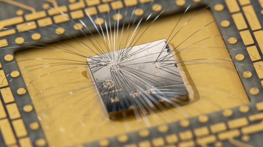 Researchers have been working to demonstrate that devices that combine semiconductors and superconductors, like this one made by Microsoft, have the potential to be the basis for a new type of qubit that can open the way to scalable quantum computers. (Credit: John Brecher, Microsoft)