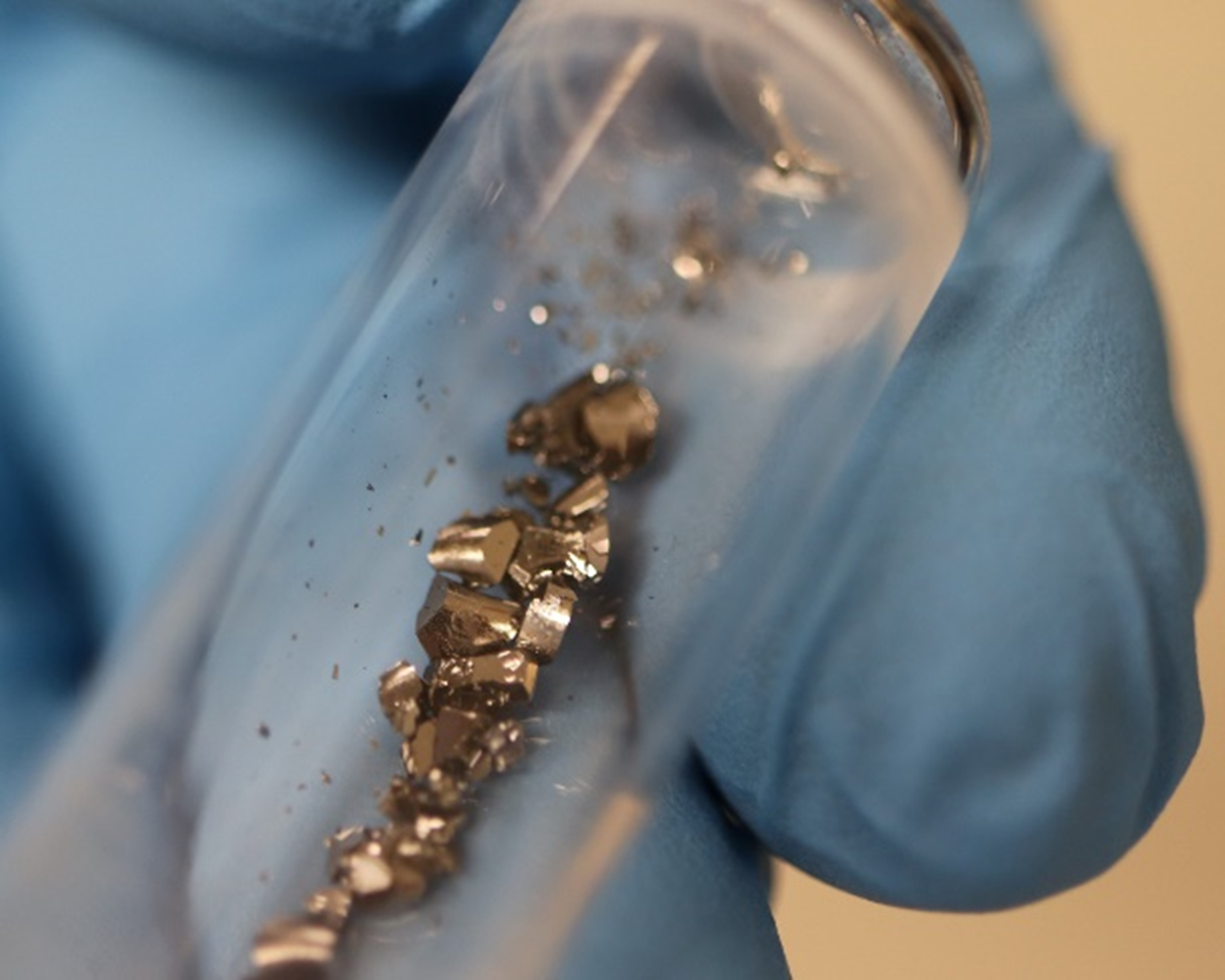 Crystals of a promising topological superconductor grown by researchers at the University of Maryland’s Quantum Materials Center. (Credit: Sheng Ran/NIST).