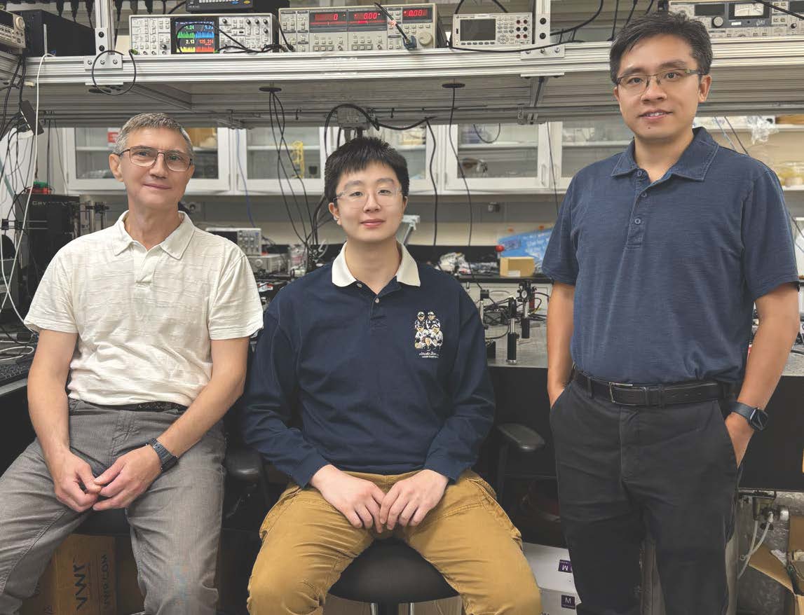 Prof. Victor Yakovenko, Dr. Ti Xie, and Prof. Cheng Gong. Photo credit: Shanchuan Liang and Dhanu Chettri