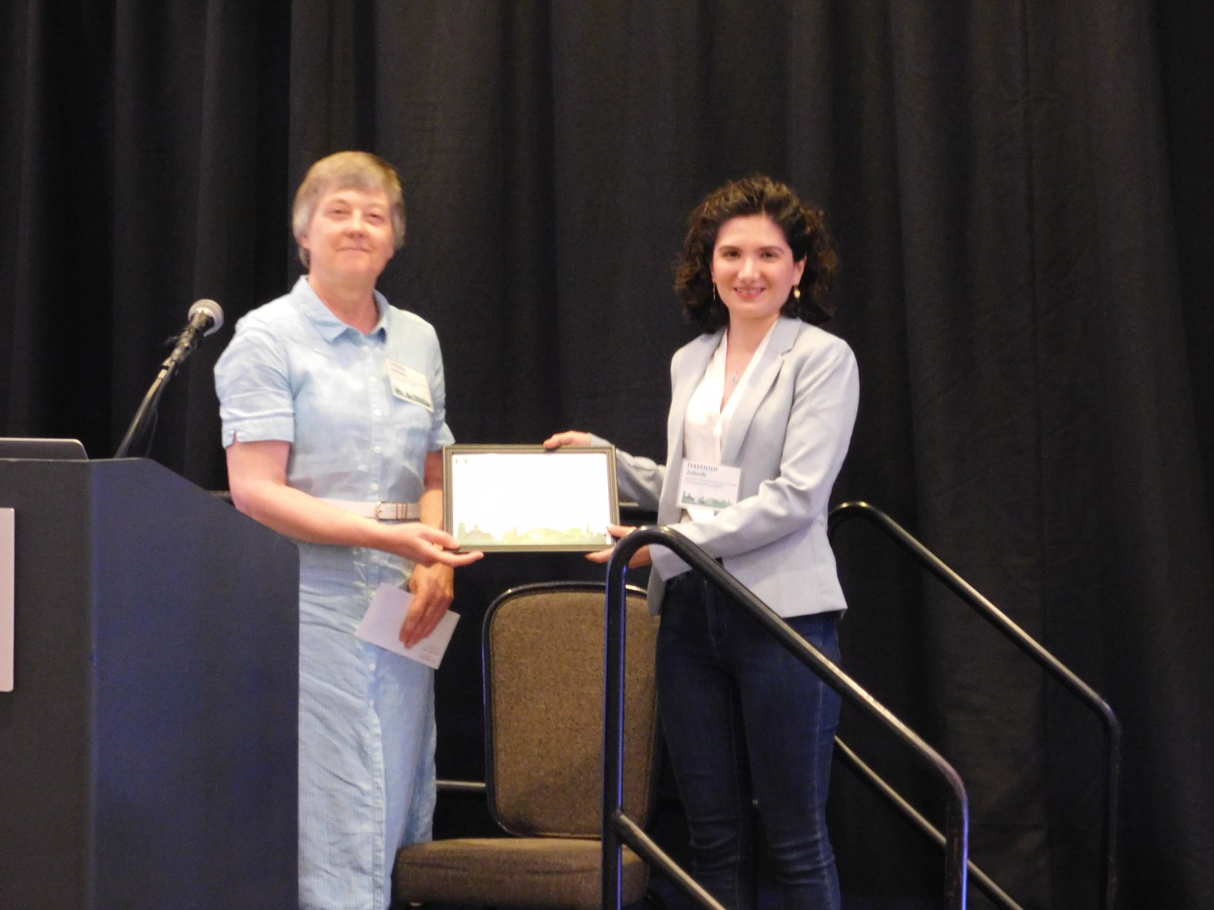 zohreh receiving Ken Wilson Lattice Award